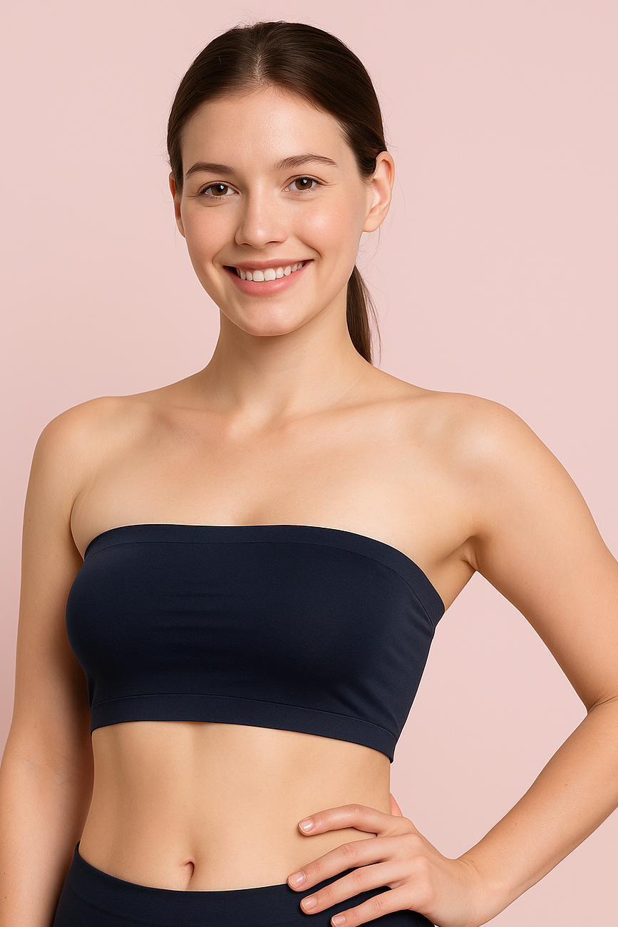 Pinknaari Seamless Strapless Bandeau Bra-Black
