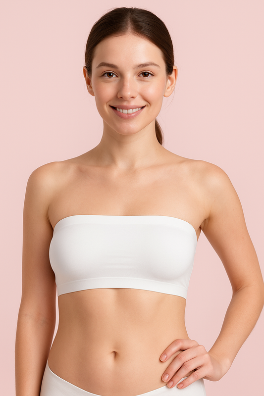 Pinknaari Seamless Strapless Bandeau Bra-White