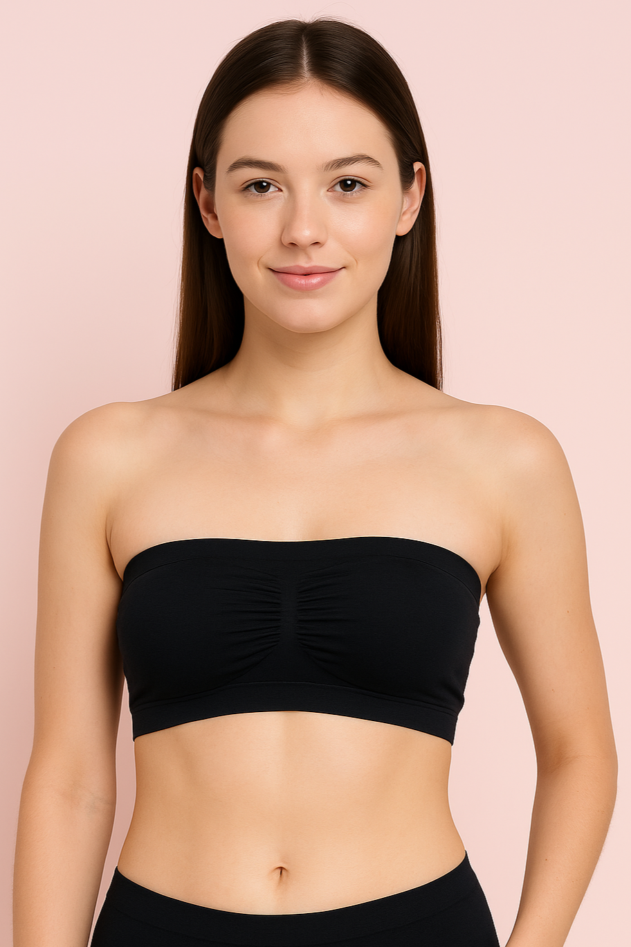 Pinknaari Seamless Bandeau Tube Bralette-Black