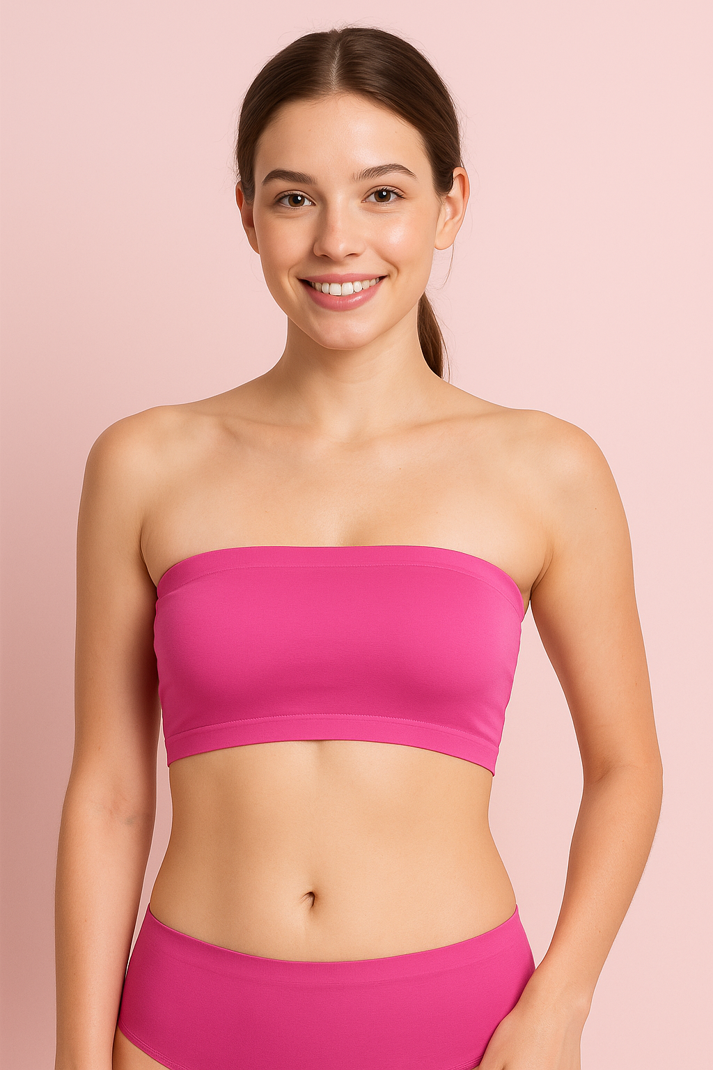 Pinknaari Seamless Strapless Bandeau Bra-Pink