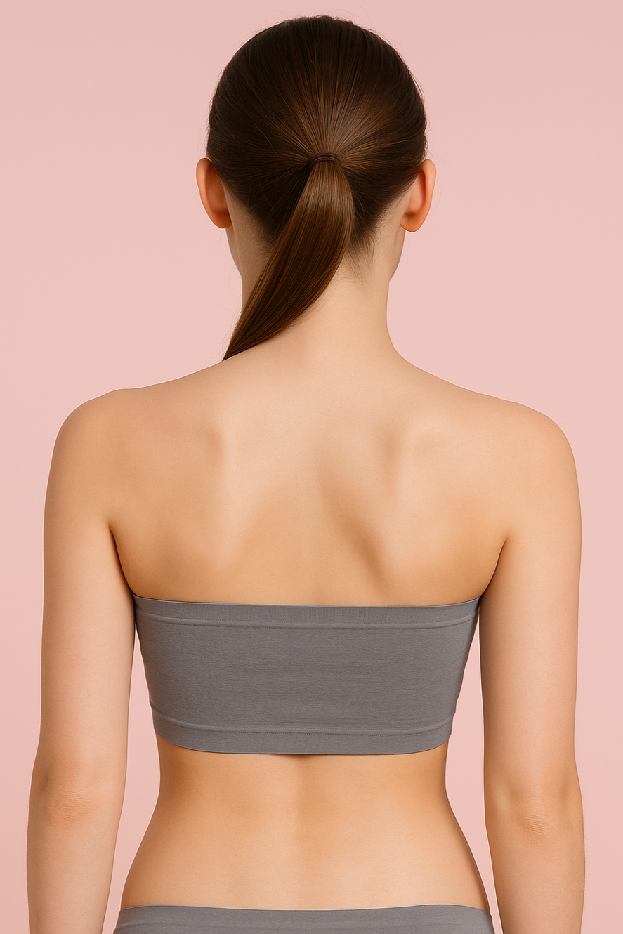 Pinknaari Seamless Strapless Bandeau Bra-Grey