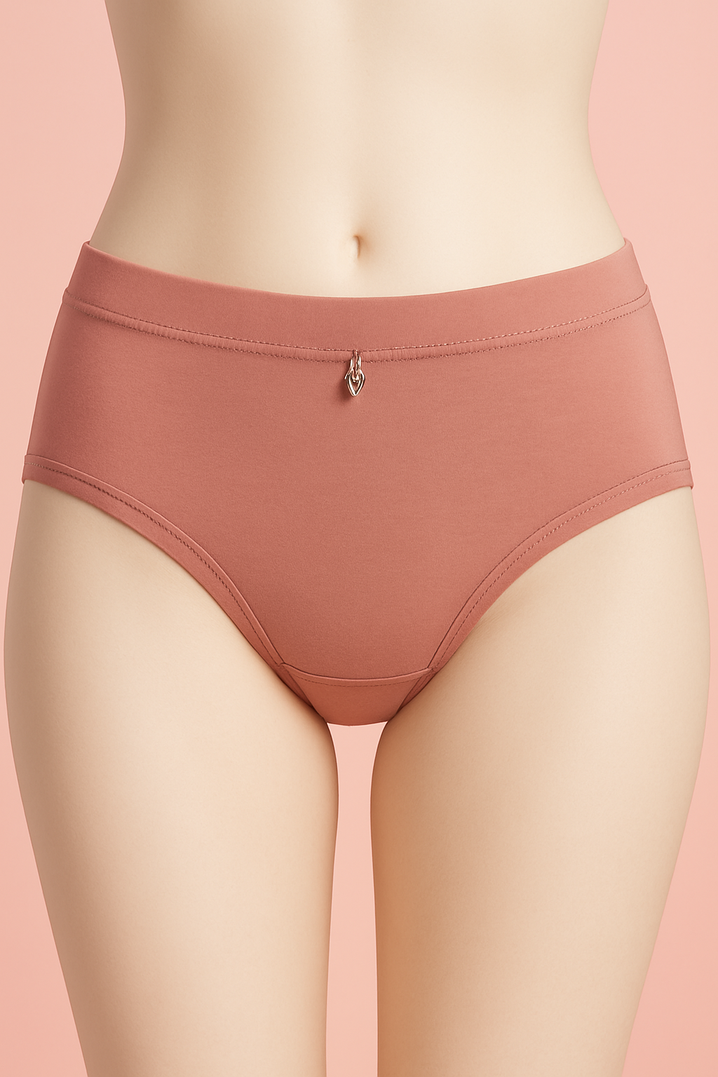 Pinknaari Assorted High-Waist Comfort Panty with Front Charm-Set Of 3
