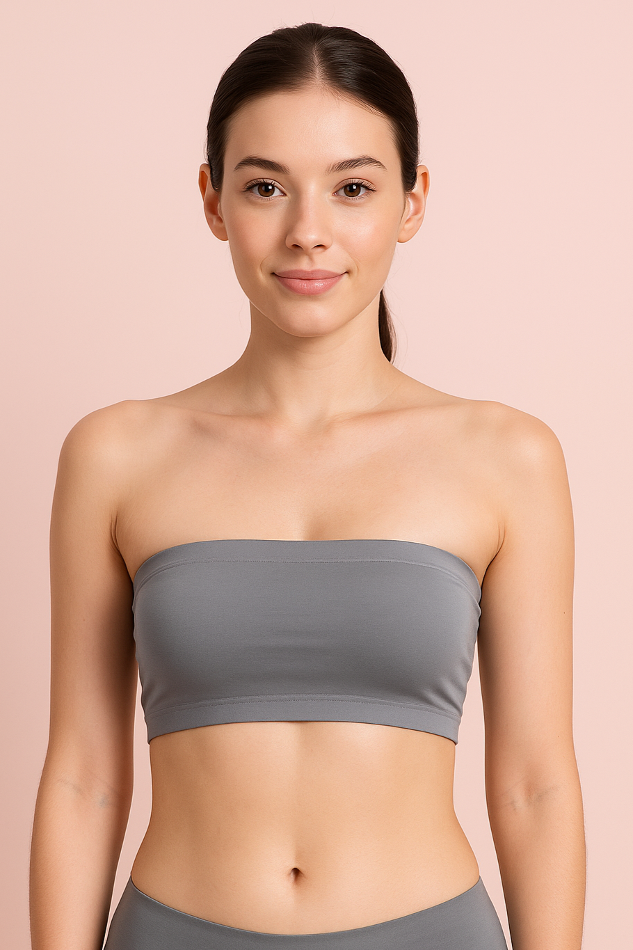 Pinknaari Seamless Strapless Bandeau Bra-Grey