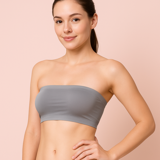 Pinknaari Seamless Strapless Bandeau Bra-Grey