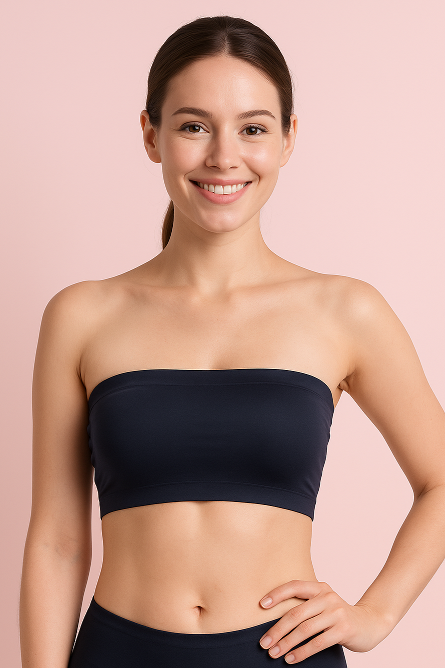 Pinknaari Seamless Strapless Bandeau Bra-Black