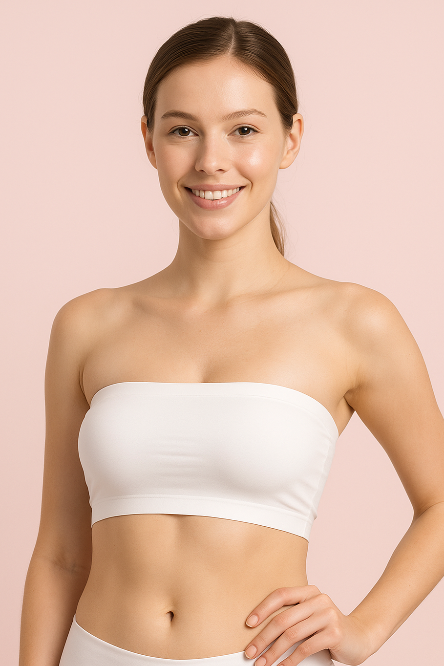 Pinknaari Seamless Strapless Bandeau Bra-White
